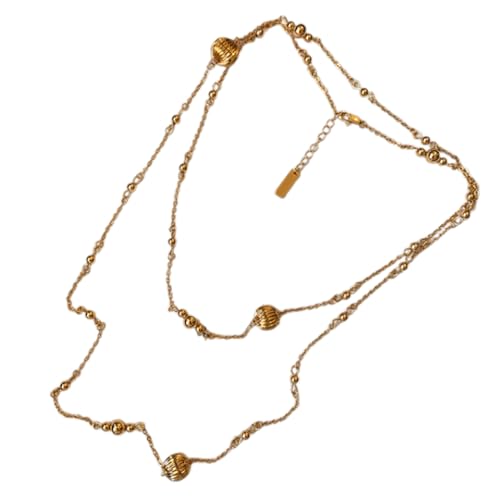 PLCPDM Einzigartige Kürbiskugel Designs Halskette Moderne Streifenkürbisperlen Halskette Für Frauen Die Markante Accessoires Kugel Designs Suchen von PLCPDM