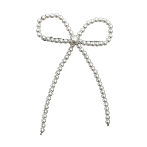 PLCPDM Elegante Haarspange mit Perlenschleife, französische Haarschleife, Kopfschmuck, Haarschmuck für Damen von PLCPDM