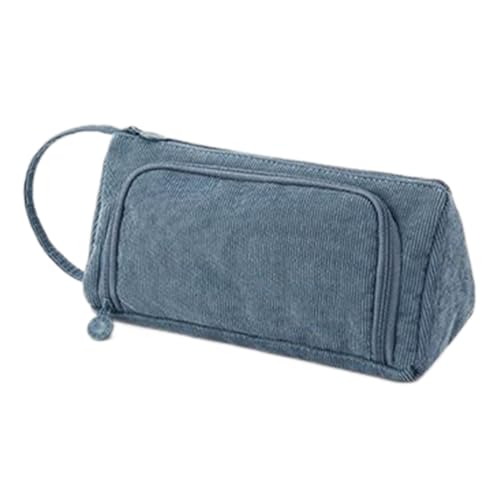 PLCPDM Federmäppchen, großes Fassungsvermögen, großes Federmäppchen, Schreibtisch-Organizer, Schreibwaren-Aufbewahrungstaschen mit Reißverschluss für Schule, Büro, blau, Taschen-Organizer von PLCPDM