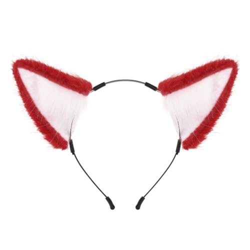 PLCPDM Füchse Ohrform Haarband Musik Festivals Animes Charakter Stirnbänder Erwachsene Plüsch Kopfschmuck Karneval Cosplay Werkzeug Unisex von PLCPDM