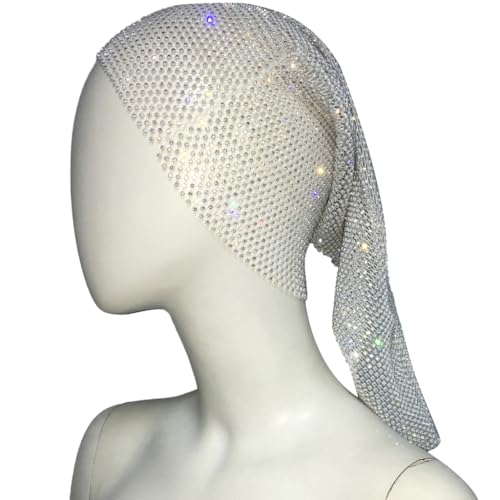 PLCPDM Glitzernder Kopfwickel mit Strasssteinen für Damen, breiter Kragen, glitzernde Strasssteine, Krawatte, Party, Abendkostüm von PLCPDM