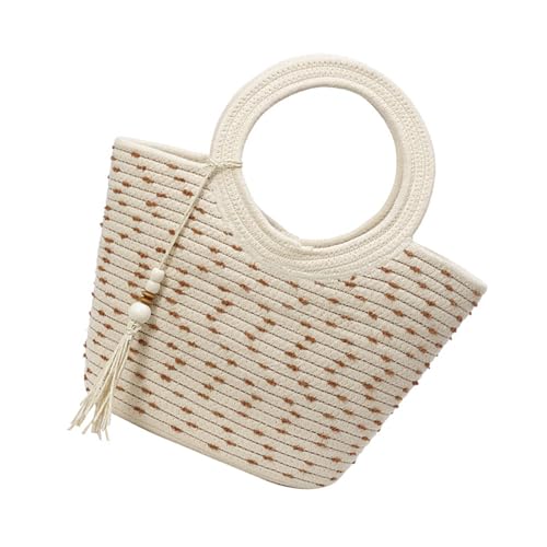 PLCPDM Großer Gewebter Strohstrandtasche Für Frauen Urlaub Leichte Praktische Carryall Handtaschen Handtasche Für Urlaub Große Kapazität Strand von PLCPDM