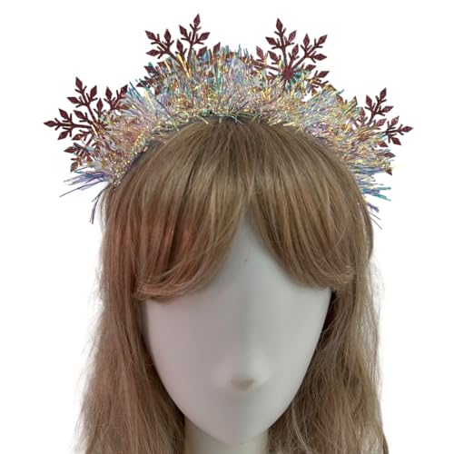 PLCPDM Haarband für Erwachsene und Kinder, Lametta, Schneeflockenform, Haarreif, Make-up, Weihnachten, Fotografieren, Karneval, Party, Kopfschmuck von PLCPDM