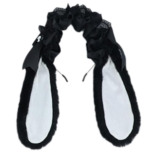 PLCPDM Haarreif mit langen Ohren, Plüschohren, Animation, Hase, Kostüm, Party, Requisiten, Kopfschmuck, Damen-Stirnband, Zubehör von PLCPDM