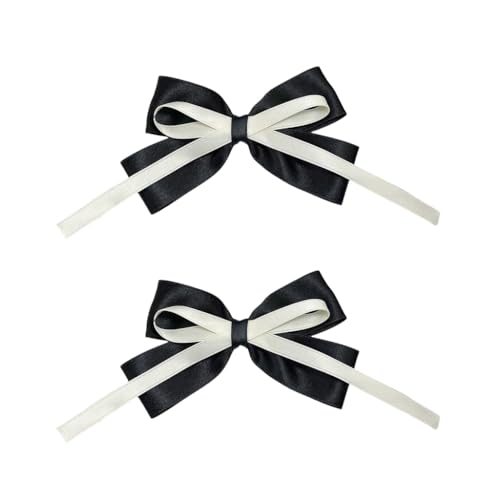 PLCPDM Haarschleifen für Damen, koreanischer Stil, Schleife, Haarspangen, schwarz-weiß, Haarschleifen-Clips für Haarschmuck von PLCPDM
