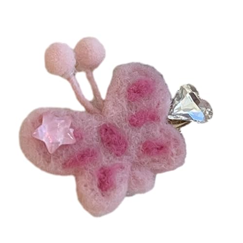 PLCPDM Haarspange in Schmetterlingsform, Cartoon-Plüsch-Haarspange, Frühlings-Haarspange für Damen, Pferdeschwanz-Haarspange von PLCPDM