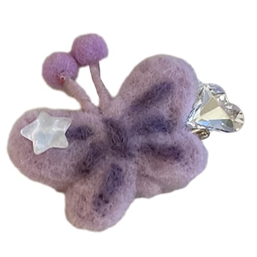 PLCPDM Haarspange in Schmetterlingsform, Cartoon-Plüsch-Haarspange, Frühlings-Haarspange für Damen, Pferdeschwanz-Haarspange von PLCPDM