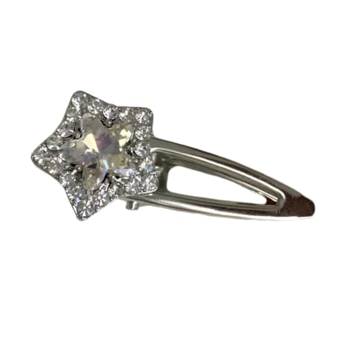 PLCPDM Haarspange mit Strasssteinen, dekorativ, glitzernd, Stern, Metall-Entenschnabel, Haarschmuck für Frauen und Mädchen von PLCPDM