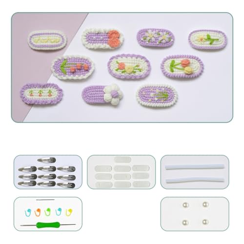 PLCPDM Haarspangen-Set, gehäkelte Haarnadeln, Baby, Mädchen, gestrickte Haarspangen, handgefertigt, Geschenk von PLCPDM