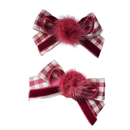PLCPDM Haarspangen mit süßer Schleife, 2 Stück, faule Plaids, Haarnadel, Entenschnabel, Haarspangen für Damen, seitlicher Pony, Haarstyling-Werkzeug von PLCPDM