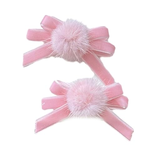 PLCPDM Haarspangen mit süßer pelziger Schleife, 2 Stück, faule Haarnadel, Entenschnabel, Haarspangen für Damen, seitlicher Pony, Haarstyling-Werkzeug von PLCPDM