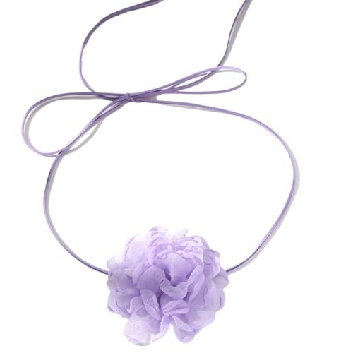 PLCPDM Halsband aus Stoff, Blumenmuster, lange Schnürung, Halskette, Hochzeitsschmuck, Halskette, Geschenk für Damen, Teenager, Mädchen, Wie abgebildet von PLCPDM