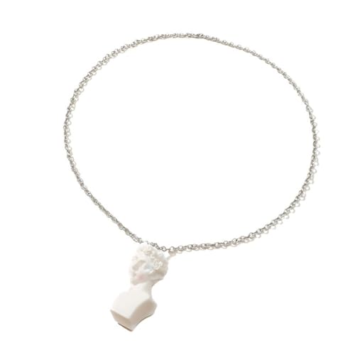 PLCPDM Halskette mit Skulptur-Anhänger, einzigartiges Halsband, lange Pulloverkette, verstellbare Halskette, Schmuck für Damen und Mädchen, Wie abgebildet von PLCPDM