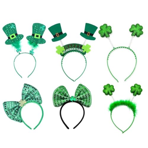 PLCPDM Irisches Kleeblatt/Hut-Stirnband, Pailletten, Patrick's Day, Stirnband, Damen, Weihnachten, glänzendes Stirnband für Festival PLCPDM Irisches Kleeblatt/Hut-Stirnband, Pailletten, Patrick's Day, Stirnband, Damen, Weihnachten, glänzendes Stirnband für Festival von PLCPDM