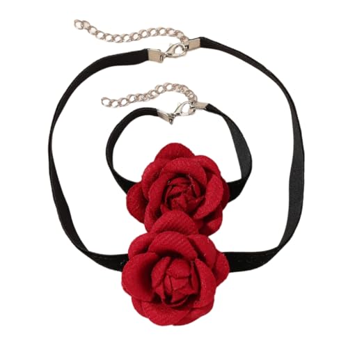 PLCPDM Kinder-Blumen-Halsketten-Armband-Set, verstellbares Armband, Halsketten-Kollektion, stilvolles Blumen-Schmuck-Set für Kinder, Siehe Abbildung von PLCPDM