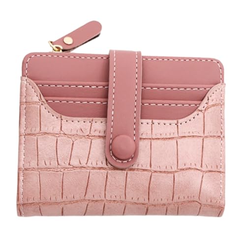 PLCPDM Kleine Geldbörse für Damen, PU-Leder, Münztasche, kurze Geldbörse, Reißverschlüsse, Münzgeldbörse, Wechselgeldbörse, modische Münzwechseltasche, rose von PLCPDM