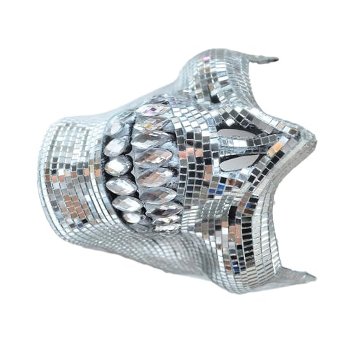 PLCPDM Kristallschädel Halbe Gesichtsmaske Erwachsener Party Maske Glas Textur Geeignet Für Party Enthusiasten Und Modefans Geeignet von PLCPDM