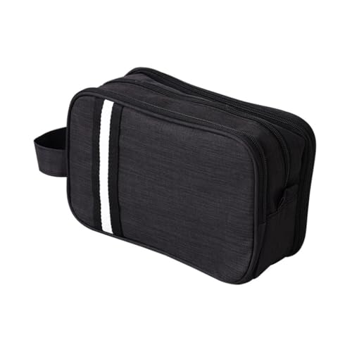PLCPDM Kulturbeutel mit großem Fassungsvermögen, tragbare Make-up-Tasche, multifunktionale Aufbewahrung für Damen und Mädchen, Schwarz , L von PLCPDM