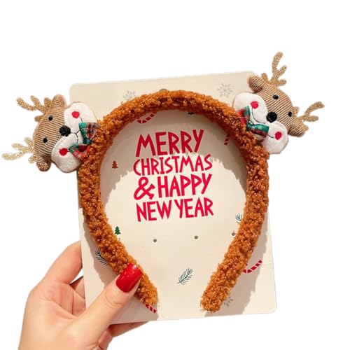 PLCPDM Mädchen-Haarband, Weihnachtsmotiv, Plüsch-Haarband, lässiges Bankett-Stirnband für Mädchen von PLCPDM