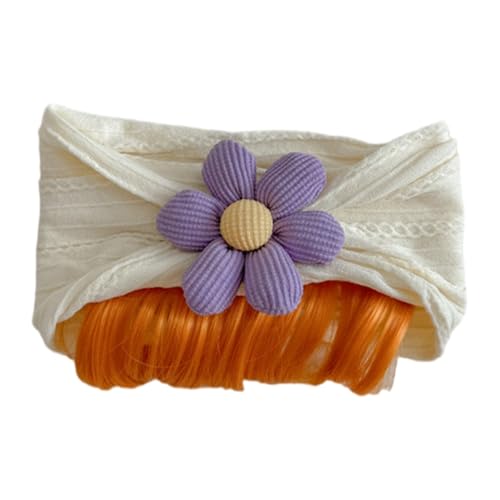 PLCPDM Mädchen-Haarteil mit Blumendekor, für Neugeborene, Cosplay, Weihnachts-Toupet, Haarband mit Pony PLCPDM Mädchen-Haarteil mit Blumendekor, für Neugeborene, Cosplay, Weihnachts-Toupet, Haarband mit Pony von PLCPDM