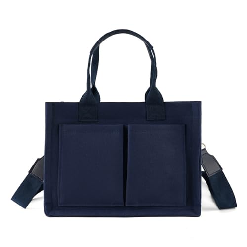 PLCPDM Messenger Bag Large Capacity School Bag Canvas Crossbody Shoulder Bags Fashion Bags for Girl Women Handbag, blau von PLCPDM