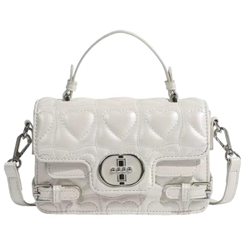 PLCPDM Modische Damen-Handtasche mit Herzen, gesteppt, Umhängetasche, für Pendler und gesellschaftliche Veranstaltungen, lässige Einkaufstasche von PLCPDM