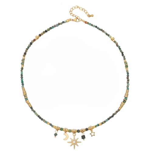 PLCPDM Modische Metallkette, lebendige Farben, Perlen, Halskette, Sonnenblumen-Halskette, Geschenk, Schmuck, geeignet für Partys und den Alltag, Siehe Abbildung von PLCPDM