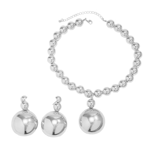 PLCPDM Modisches Schmuck-Set mit Perlenanhänger, Halskette und Ohrringen, stilvolles Perlen-Accessoire für Partys, Versammlungen und Hochzeiten, Siehe Abbildung von PLCPDM
