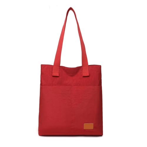 PLCPDM Multifunktionale Damen-Handtasche, Nylon, Unterarmtasche, große Kapazität, lässige Schultertasche für verschiedene Anlässe, rot von PLCPDM