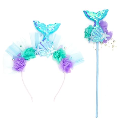 PLCPDM Multifunktions Meerjungfrauen Stirnband Stick Set Haushalt Dekoration für Kinder Erwachsene Weibliche Cosplay Requisiten von PLCPDM