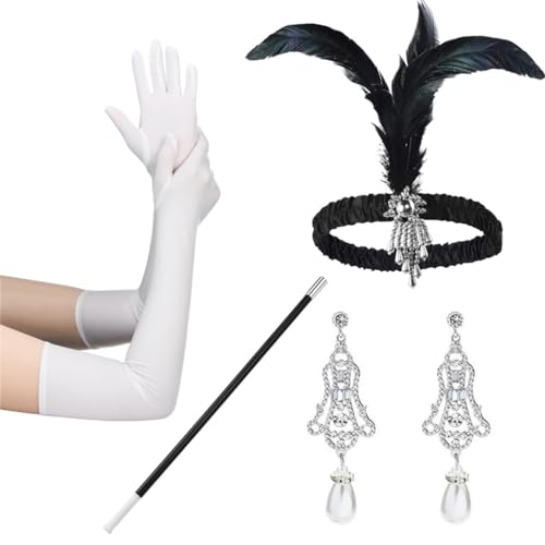 PLCPDM Party-Kostüm-Zubehör für Damen, Vintage-Stil, Strasssteine, Kopfschmuck, baumelnde Ohrringe, Cosplay-Verkleidungen PLCPDM Party-Kostüm-Zubehör für Damen, Vintage-Stil, Strasssteine, Kopfschmuck, baumelnde Ohrringe, Cosplay-Verkleidungen von PLCPDM