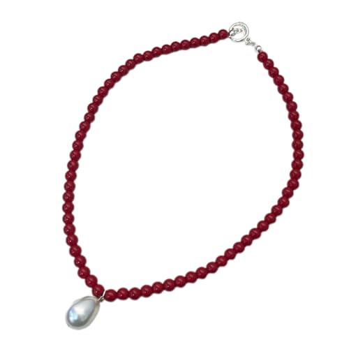 PLCPDM Perlen-Halskette mit Glasperlen, Halskette, Schmuck, Damen-Accessoire, Geschenk für modebewusste Personen, Siehe Abbildung von PLCPDM