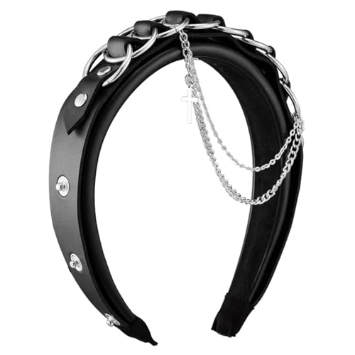 PLCPDM Punk Kette Schnalle Stirnband für Cosplay Kostüm Dress Up Hairhoop Maskerades Kopfbedeckung Animation Haarschmuck von PLCPDM