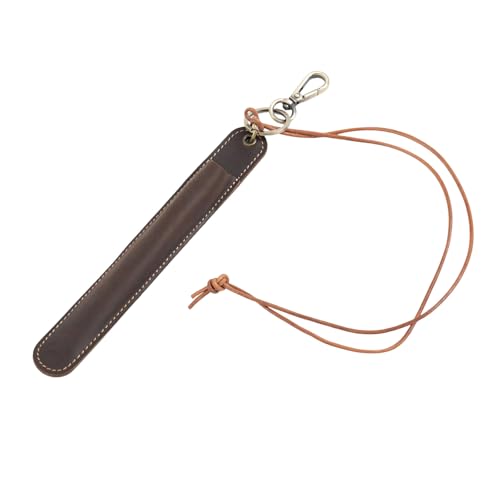PLCPDM Schutzhülle für Einzelstifte, Leder, Stiftetui, Füllfederhalter, Organizer, Hülle, Füllfedertasche, Lederhalter, Kaffeebraun von PLCPDM