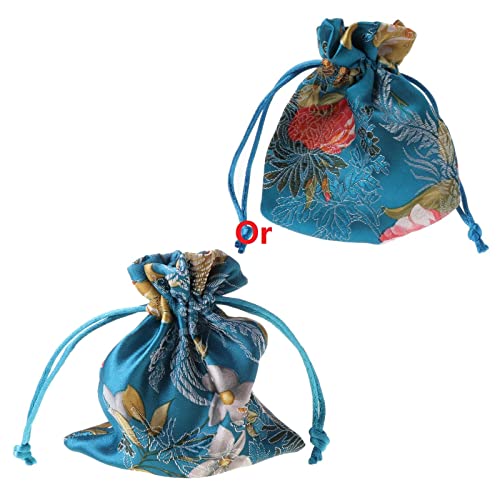 PLCPDM Seidenbrokat Gesticktes Kordelstring Juwely Bag Geschenktüte Korb Drawess Münzbeutel (mehrere Farben) von PLCPDM