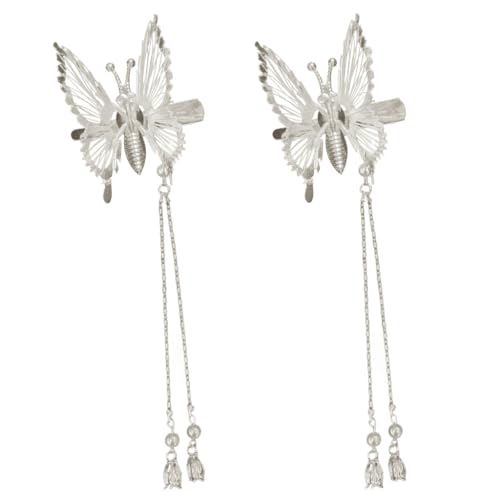 PLCPDM Shaking Butterfly-Nymphe Kopfbedeckung mit Perlen ziert Haarspange Foto-Requisiten Frauen Haarschmuck Feenperlen von PLCPDM