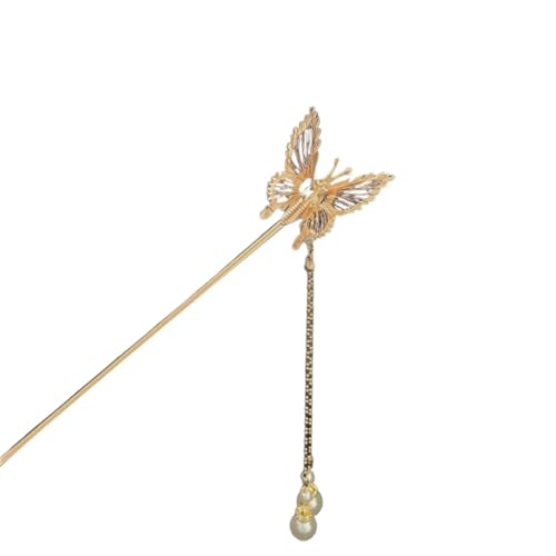 PLCPDM Shaking Butterfly-Nymphe Kopfbedeckung mit Perlen ziert Haarspange Foto-Requisiten Frauen Haarschmuck Feenperlen von PLCPDM