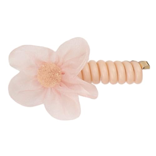 PLCPDM Spiralhaarbänder mit Blume, Telefonschnur, elastisch, eleganter Pferdeschwanz-Halter, elastisch, gewickelte Haargummis von PLCPDM