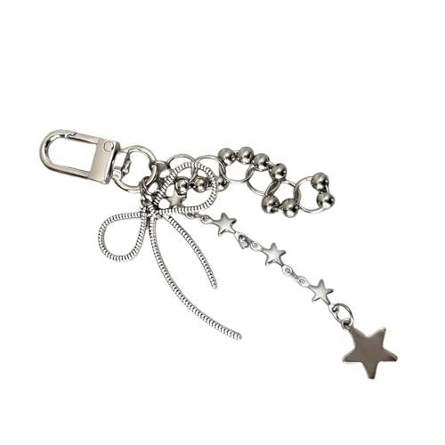 PLCPDM Star Bowknot Charm Keychain Handgemachte Schlüsselkette Für Männer Frauen Abnehmbare Telefonkette Süßer Cooler Schmuck Für Rucksack von PLCPDM
