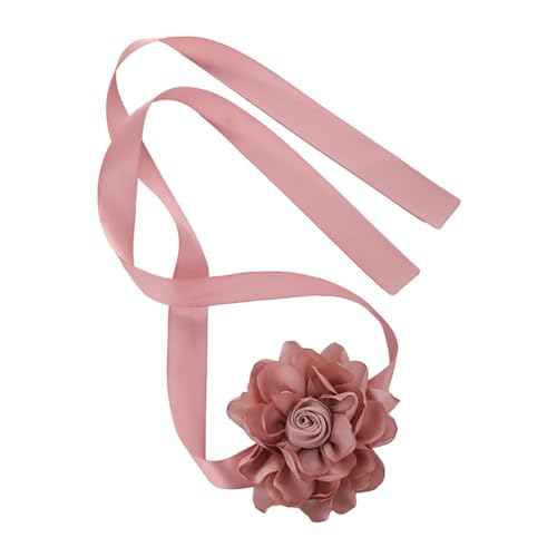 PLCPDM Stilvolle Halskette mit Rosenanhänger, buntes Blumenband, Schlüsselbeinkette, modischer Schmuck, Blütenanhänger, Halskette, Siehe Abbildung von PLCPDM