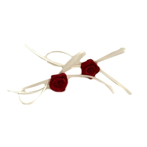 PLCPDM Stilvolle Rosen-Halskette/Ringe/Ohrringe in Blumenform, Blüten-Halskette, modischer Schmuck für Damen, Siehe Abbildung von PLCPDM
