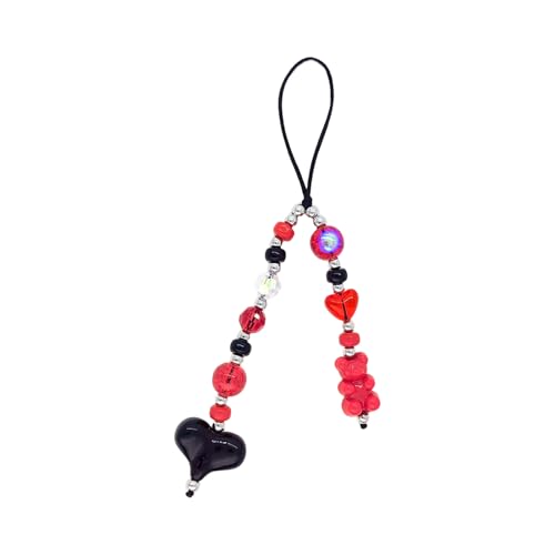 PLCPDM Stylish Heart Perle Keychain Harz Textur Harz Telefon Schmuck Für Langlebigkeit Ideal Für Enthusiasten Und Modefrauen von PLCPDM