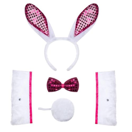 PLCPDM Tier-Kuh-Stirnbänder, Kuh-Fliege, Cartoon-Ohren, Haarreif, Kuhschwanz, Kopfbedeckung, Party, Cosplay, Foto-Requisiten von PLCPDM