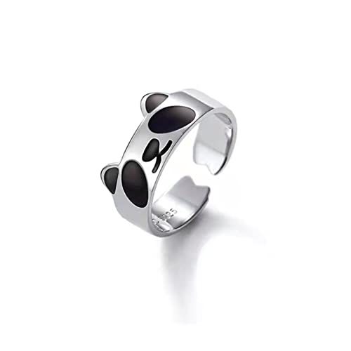 PLCPDM Tierringe Für Frauen Abschlussgeschenke Panda Verstellbare Offene Ringe Schmuckgeschenk Für Mutter Tochter Geburtstag Geschenk von PLCPDM