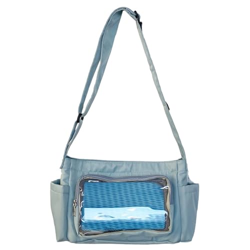 PLCPDM Transparente Umhängetasche für Mädchen, niedliche Umhängetasche, Kuriertasche, perfekt für modebewusste Personen, blau von PLCPDM