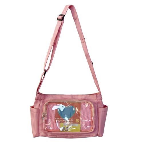 PLCPDM Transparente Umhängetasche für Mädchen, niedliche Umhängetasche, Kuriertasche, perfekt für modebewusste Personen, rose von PLCPDM