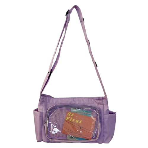 PLCPDM Transparente Umhängetasche für Mädchen, niedliche Umhängetasche, Kuriertasche, perfekt für modebewusste Personen, violett von PLCPDM