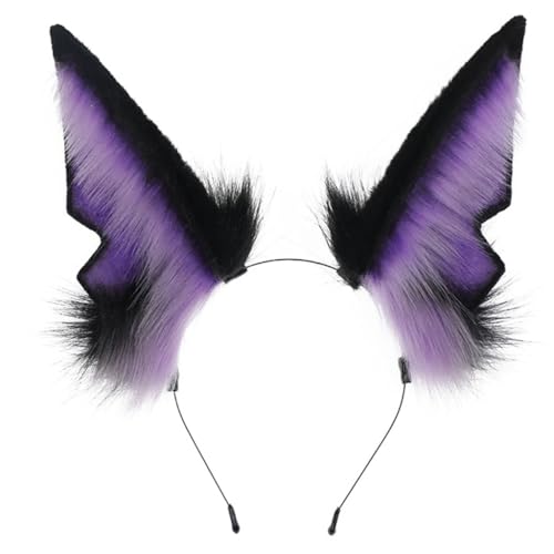PLCPDM Wolf Ohr Form Haarband Musik Festivals Anime Charakter Stirnband Erwachsene Plüsch Kopfbedeckung Cosplay Requisiten Unisex von PLCPDM