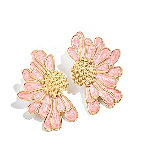 Praktische Strandblume Hoops Ohrringe Einzigartige Geometrische Designs Tragbarer Hangle Für Stilvolle Frauen Casual Wear Vintage von PLCPDM