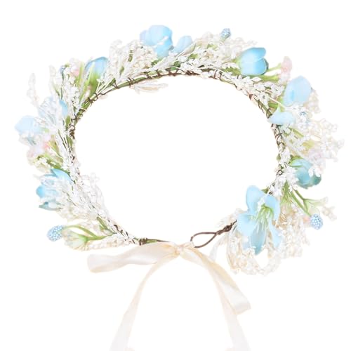 Simulation Blumengirlanden Haarband Für Hochzeit Blumen Stirnband BohoStyle Braut Haarband Elegante Haarschmuck Künstliche Blumen Stirnband von PLCPDM